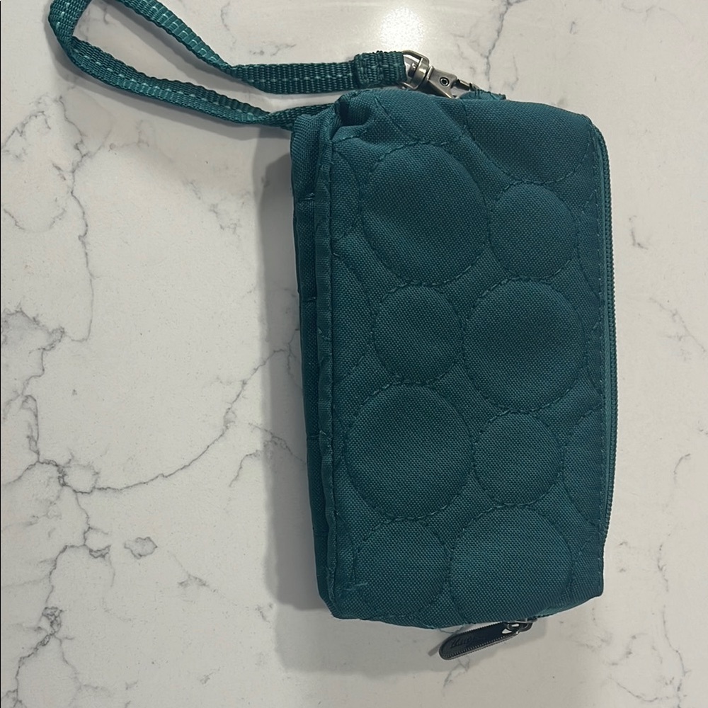 Teal Quilted Wristlet